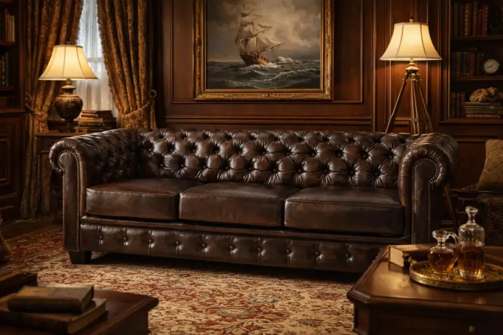 Kožená sedačka Chesterfield